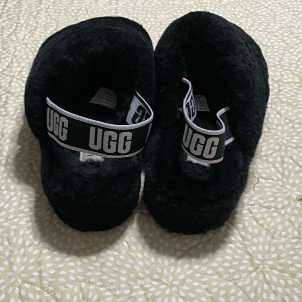 Ugg Women's Fluff Yeah Blk Comfort Slides Slippers Size 8 - Picture 4 of 13
